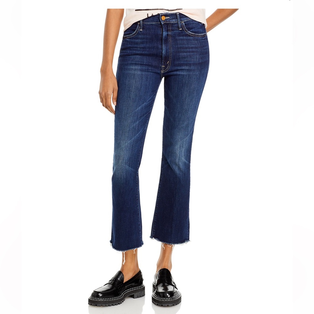 MOTHER The Hustler Ankle Fray Jeans in Teaming Up